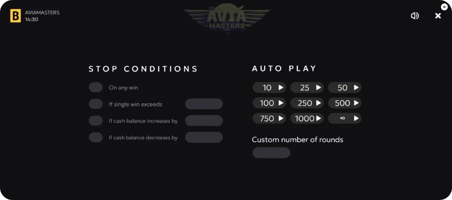 Avia Masters slot auto Play Feature